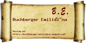 Buchberger Emiliána névjegykártya